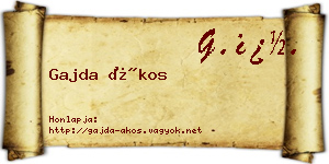 Gajda Ákos névjegykártya