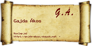 Gajda Ákos névjegykártya